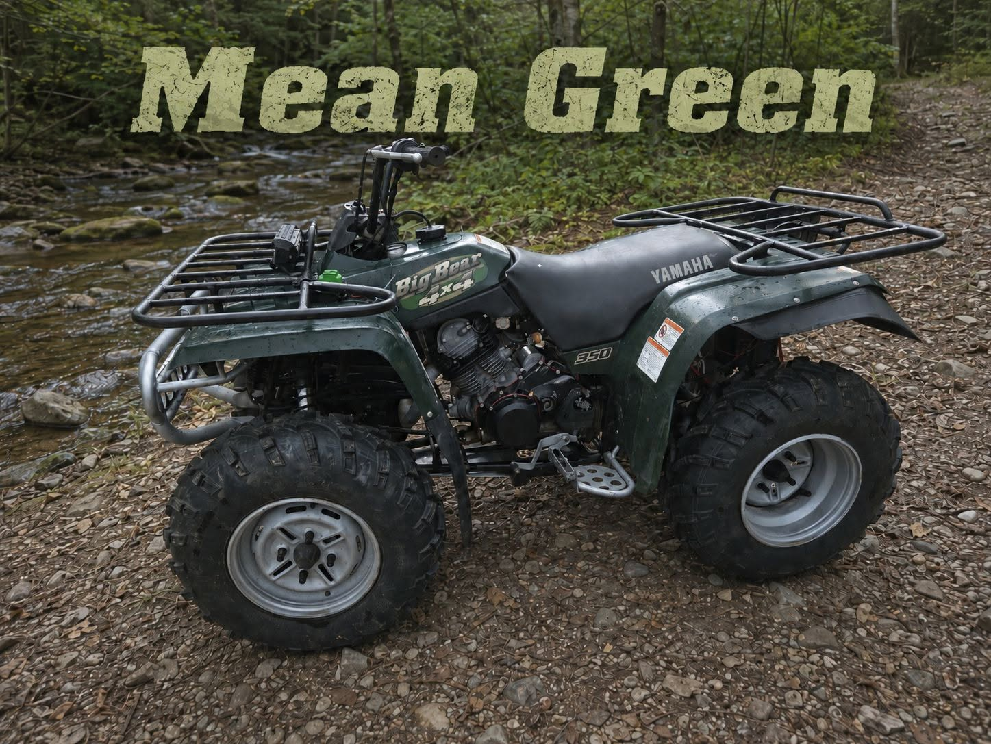 ATV parked along a Southern West Virginia creek bed